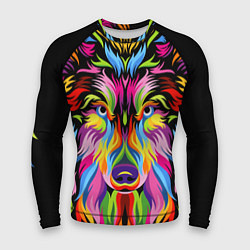 Рашгард мужской Neon wolf, цвет: 3D-принт