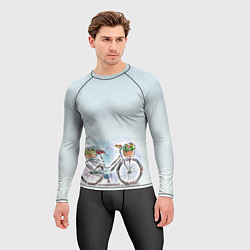 Рашгард мужской Акварельный велосипед, цвет: 3D-принт — фото 2