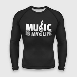 Рашгард мужской Music is My Life, цвет: 3D-принт