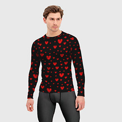 Рашгард мужской Красные сердца, цвет: 3D-принт — фото 2