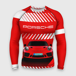 Рашгард мужской PORSCHE ПОРШЕ RED STYLE, цвет: 3D-принт