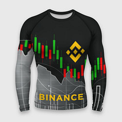 Рашгард мужской BINANCE БИНАНС ГРАФИК, цвет: 3D-принт