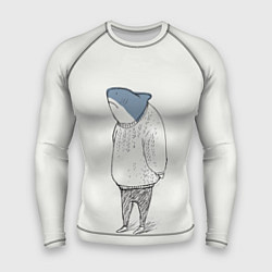 Рашгард мужской Акула в свитере, цвет: 3D-принт