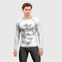 Рашгард мужской Акулы, цвет: 3D-принт — фото 2