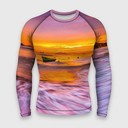 Рашгард мужской Закат на пляже, цвет: 3D-принт