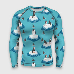 Рашгард мужской Пингвины, цвет: 3D-принт