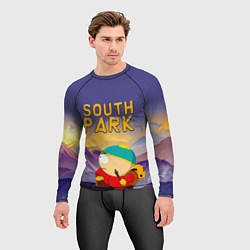 Рашгард мужской Эпичный Картман в горах Южный Парк, цвет: 3D-принт — фото 2