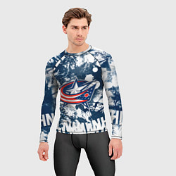 Рашгард мужской Коламбус Блю Джекетс, Columbus Blue Jackets, цвет: 3D-принт — фото 2