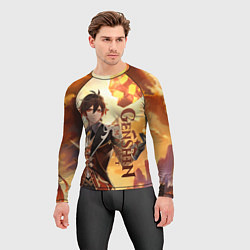 Рашгард мужской Геншин импакт: Чжун Ли, цвет: 3D-принт — фото 2