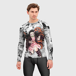 Рашгард мужской Незуко Камадо на манге, цвет: 3D-принт — фото 2