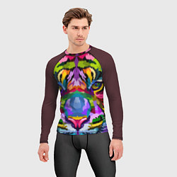 Рашгард мужской Морда тигра крупным планом, цвет: 3D-принт — фото 2