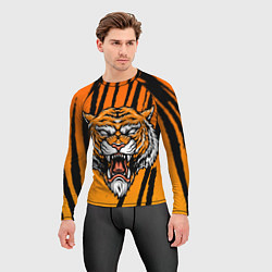 Рашгард мужской Разгневанный тигр голова, цвет: 3D-принт — фото 2