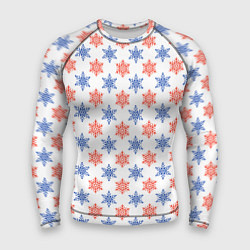 Рашгард мужской Снежинки паттернsnowflakes pattern, цвет: 3D-принт