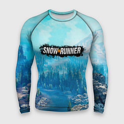 Рашгард мужской SnowRunner СноуРаннер логотип, цвет: 3D-принт