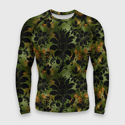 Рашгард мужской Темные тропические листья, цвет: 3D-принт
