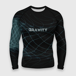 Рашгард мужской Gravity blue line theme, цвет: 3D-принт