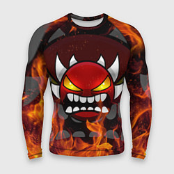 Рашгард мужской GEOMETRY DASH DEMON FIRE SMILE, цвет: 3D-принт