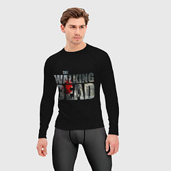 Рашгард мужской Walking dead - лого с пятнами крови, цвет: 3D-принт — фото 2