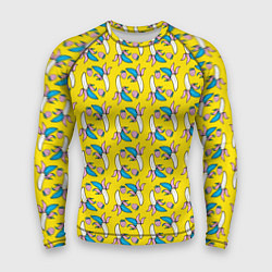 Рашгард мужской Летний узор Забавные бананчики, цвет: 3D-принт
