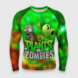 Мужской рашгард Plants vs Zombies горохострел и зомби