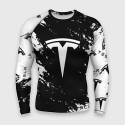 Рашгард мужской Tesla logo texture, цвет: 3D-принт