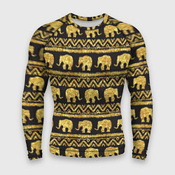 Рашгард мужской Золотые слоны, цвет: 3D-принт