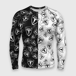 Мужской рашгард TESLA BLACK AND WHITE LOGO PATTERN