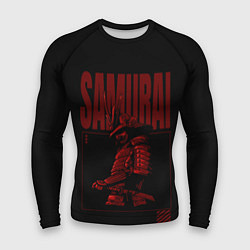 Рашгард мужской Темный самурай с надписью, цвет: 3D-принт