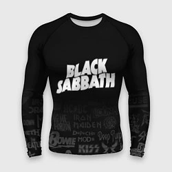 Рашгард мужской Black Sabbath логотипы рок групп, цвет: 3D-принт