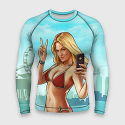 Рашгард мужской GTA Beach girl, цвет: 3D-принт