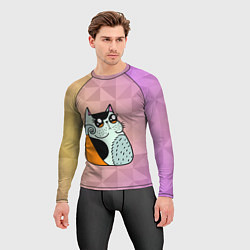Рашгард мужской Милый Абстрактный котик, цвет: 3D-принт — фото 2