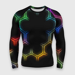 Рашгард мужской Геометрический узор Neon, цвет: 3D-принт