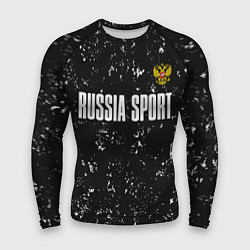Рашгард мужской РОССИЯ - ГЕРБ Russia Sport, цвет: 3D-принт
