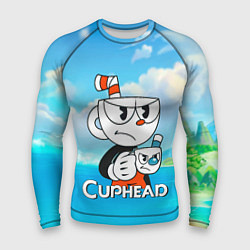 Рашгард мужской Cuphead сердитая чашечка, цвет: 3D-принт