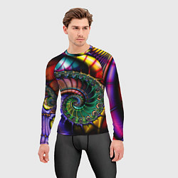 Рашгард мужской Красочная фрактальная спираль Colorful fractal spi, цвет: 3D-принт — фото 2