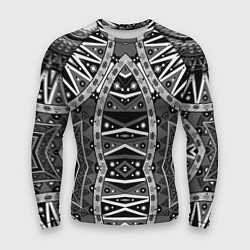 Рашгард мужской Черно-белый этнический орнамент, цвет: 3D-принт