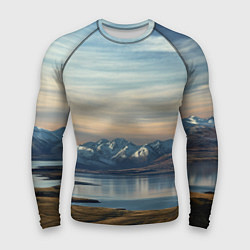 Рашгард мужской Горы озеро природа, цвет: 3D-принт