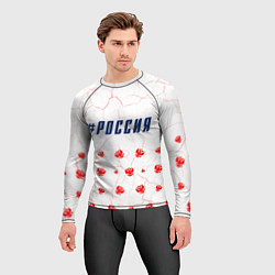 Рашгард мужской РОССИЯ - ГЕРБ - Трещины, цвет: 3D-принт — фото 2