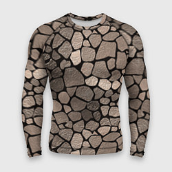 Рашгард мужской Черно-коричневая текстура камня, цвет: 3D-принт