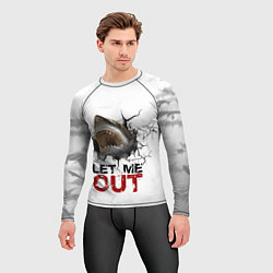 Рашгард мужской Акула Let me out - пасть акулы, цвет: 3D-принт — фото 2