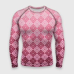 Рашгард мужской Розовый геометрический градиентный узор, цвет: 3D-принт