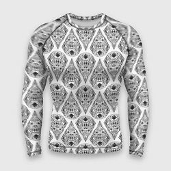 Рашгард мужской Черно-белый геометрический узор Арт деко, цвет: 3D-принт