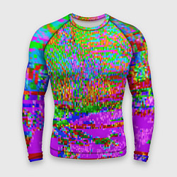 Рашгард мужской Пиксельный глитч-арт паттерн, цвет: 3D-принт