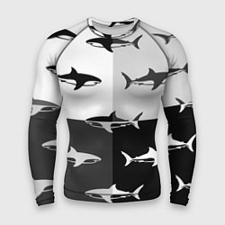 Рашгард мужской Стая акул - pattern, цвет: 3D-принт