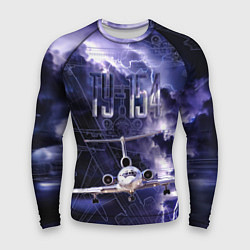 Рашгард мужской Ту-154 Ночные полет, цвет: 3D-принт