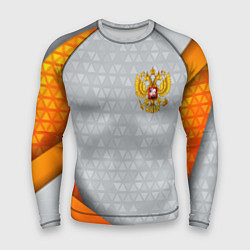 Рашгард мужской Orange & silver Russia, цвет: 3D-принт