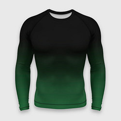 Мужской рашгард Черный и мшистый зеленый градиент омбре