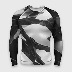Мужской рашгард Осколки кристалла, тёмная абстракция
