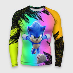 Рашгард мужской Sonic neon, цвет: 3D-принт