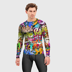 Рашгард мужской Надпись и краска граффити, цвет: 3D-принт — фото 2